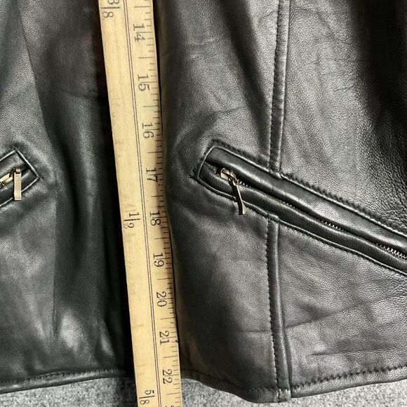 Valerie Stevens Jacket Womens Size 4 Black Lambskin Leather Refined Elegant - Picture 5 of 12